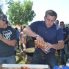 Mike Prefontaine and Drew Quindt devour the Fatte Albert's pizza